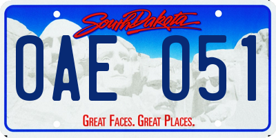 SD license plate 0AEO51