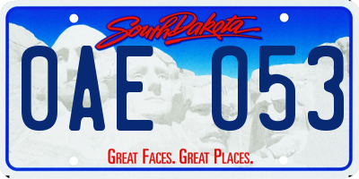 SD license plate 0AEO53