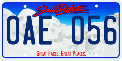 SD license plate 0AEO56