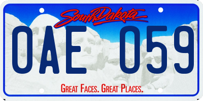 SD license plate 0AEO59