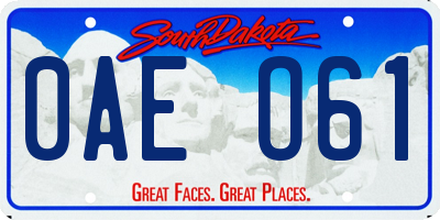 SD license plate 0AEO61