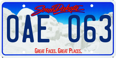 SD license plate 0AEO63