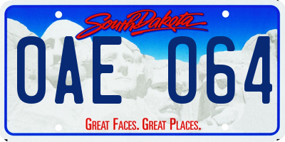 SD license plate 0AEO64