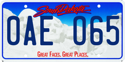 SD license plate 0AEO65