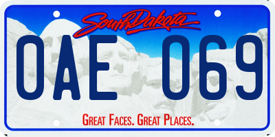 SD license plate 0AEO69