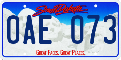 SD license plate 0AEO73