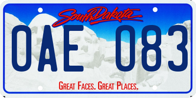 SD license plate 0AEO83