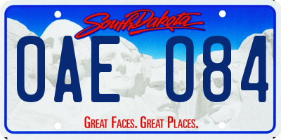 SD license plate 0AEO84