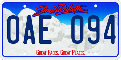 SD license plate 0AEO94