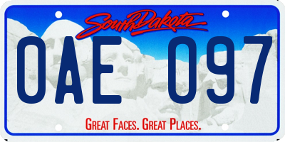 SD license plate 0AEO97