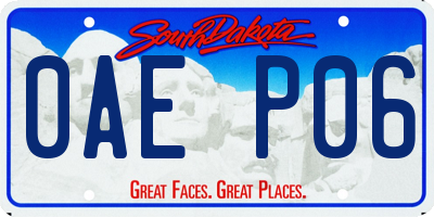 SD license plate 0AEP06