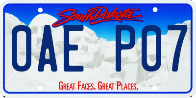 SD license plate 0AEP07