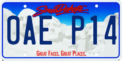 SD license plate 0AEP14