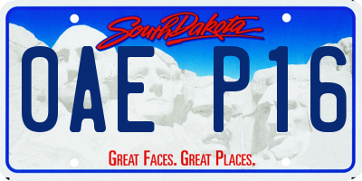 SD license plate 0AEP16