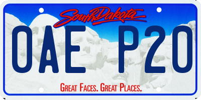 SD license plate 0AEP20