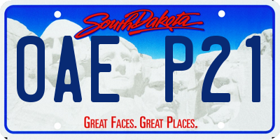 SD license plate 0AEP21