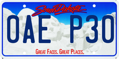 SD license plate 0AEP30