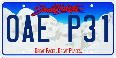 SD license plate 0AEP31