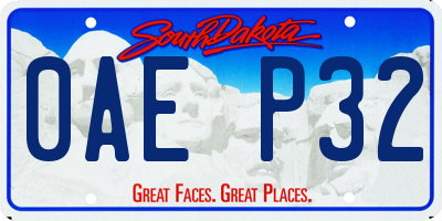 SD license plate 0AEP32