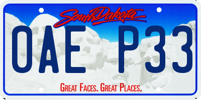 SD license plate 0AEP33