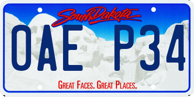 SD license plate 0AEP34