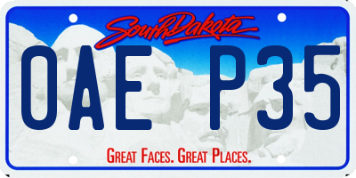 SD license plate 0AEP35