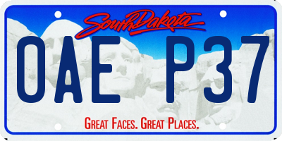 SD license plate 0AEP37