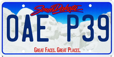 SD license plate 0AEP39