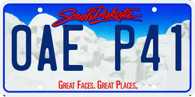 SD license plate 0AEP41