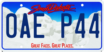 SD license plate 0AEP44