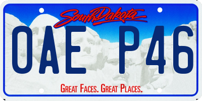 SD license plate 0AEP46