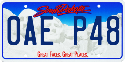 SD license plate 0AEP48