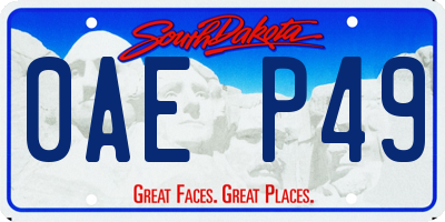 SD license plate 0AEP49