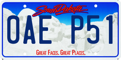 SD license plate 0AEP51