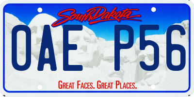 SD license plate 0AEP56