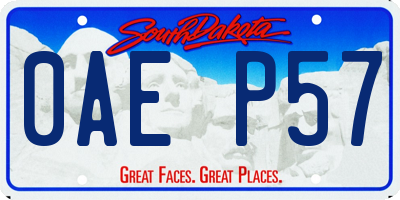 SD license plate 0AEP57