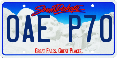 SD license plate 0AEP70