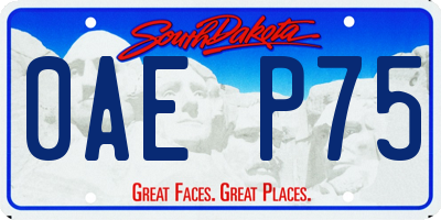 SD license plate 0AEP75