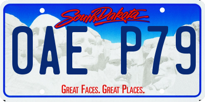 SD license plate 0AEP79