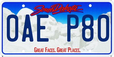 SD license plate 0AEP80