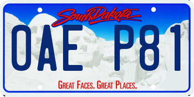 SD license plate 0AEP81