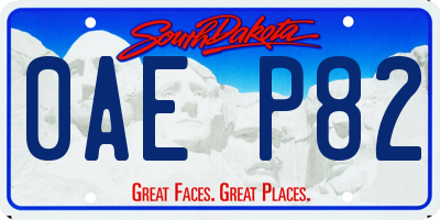 SD license plate 0AEP82