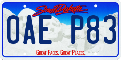 SD license plate 0AEP83