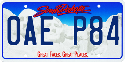 SD license plate 0AEP84