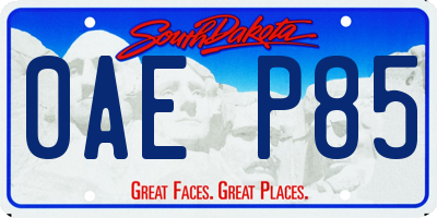 SD license plate 0AEP85