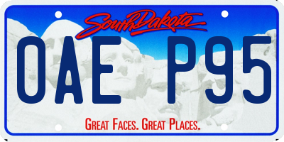 SD license plate 0AEP95