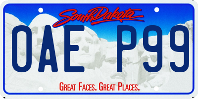 SD license plate 0AEP99