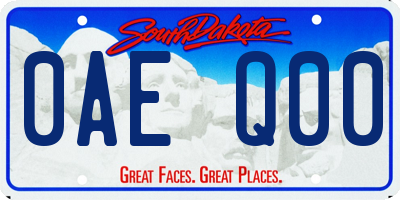 SD license plate 0AEQ00