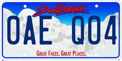 SD license plate 0AEQ04