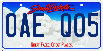 SD license plate 0AEQ05